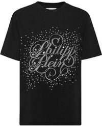 Philipp Plein - T-Shirt Verfraaid Met Kristallen - Lyst