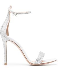 Gianvito Rossi - Sandali Con Decorazione Di Cristalli 110Mm - Lyst