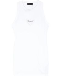 DSquared² - Logo-Embellished Cotton Mini Dress - Lyst