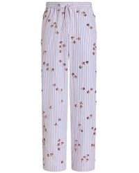 Dolce & Gabbana - Pantalones vanity de seda y algodón con bordado - Lyst