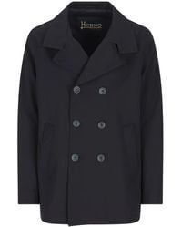 Herno - Double-Breasted Coat - Lyst