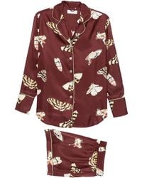 Olivia Von Halle - Alba Ettore Moth-Print Pajamas - Lyst