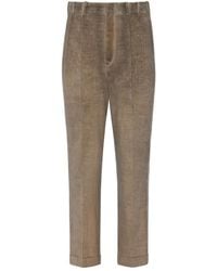 Maison Margiela - Pleated Turn-Up Trousers - Lyst