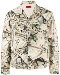 424 - Denim Jack Met Print - Lyst