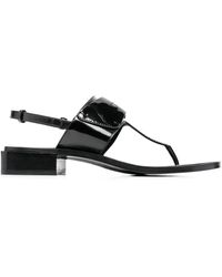 Ferragamo - Logo-Plaque Detail Thong Sandals - Lyst