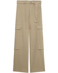 MSGM - Belted Woven Cargo Trousers - Lyst