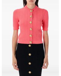 Balmain - Cárdigan de cuello de - Lyst