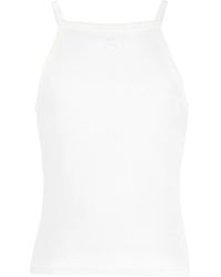 Courreges - Bumpy Contrast Mesh Tank Top - Lyst