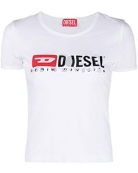 DIESEL - T Shirt Bianco - Lyst