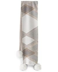 Joseph Ribkoff - Geometric-Pattern Pompom Scarf - Lyst