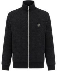 Philipp Plein - Veste De Survêtement Matelassée À Motif Monogrammé Et Détails Motard - Lyst