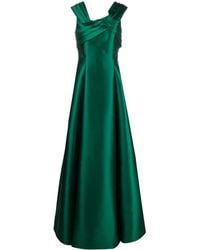 Alberta Ferretti - Pleat-Detail Asymmetric Flared Gown - Lyst
