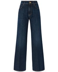 Pinko - Pressed-Crease Wide-Leg Jeans - Lyst