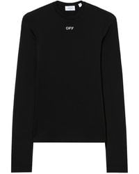 Off-White c/o Virgil Abloh - Off Stamp Long-Sleeves Crew-Neck T-Shirt - Lyst