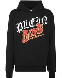 Philipp Plein - Logo-Print Cotton Hoodie - Lyst