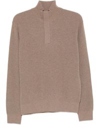 Canali - High-Neck Half-Zip Sweater - Lyst