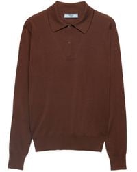 Prada - Gerippter Pullover mit Polokragen - Lyst