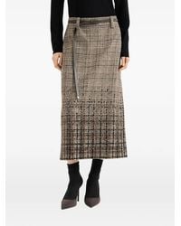 Brunello Cucinelli - Checked Alpaca And Wool Pencil Skirt With Dazzling Dégradé Embroidery - Lyst