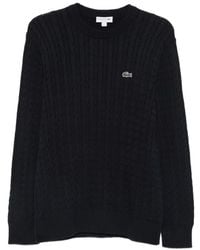 Lacoste - Cable-Knit Logo-Patch Sweater - Lyst