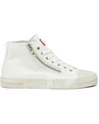 DIESEL - S-D-Verse Frayed-Canvas Zip-Detail Sneakers - Lyst