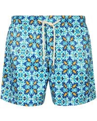Peninsula - Cala Felce Printed Drawstring Swim Shorts - Lyst