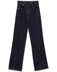 Semicouture - Tie-Fastening Wide-Leg Jeans - Lyst