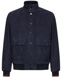 Gucci - Suede Blouson With Web Detail - Lyst