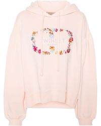 Twin Set - Logo-embroidered Cotton Hoodie - Lyst