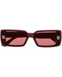 Cartier - Logo-detail Square-frame Sunglasses - Lyst