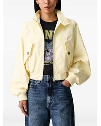 FRAME - The Harrington Button-Collar Bomber Jacket - Lyst