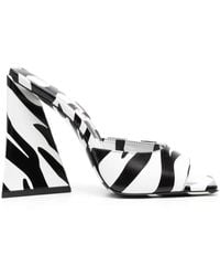 The Attico - Devon Zebra Print 115mm Mules - Lyst