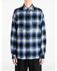 KOZABURO - Check-Pattern Distressed Shirt - Lyst