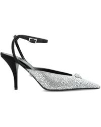 Versace - Pumps Crystal La Medusa Con Cinturino Posteriore 85Mm - Lyst