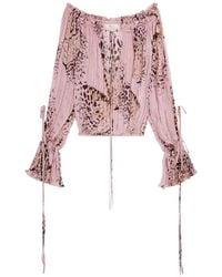 Blumarine - Butterfly-Print Blouse - Lyst