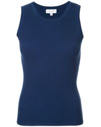 Calvin Klein Top de punto de canalé sin mangas - Azul