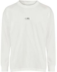 MM6 by Maison Margiela - Logo-Print Long-Sleeve T-Shirt - Lyst