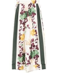 P.A.R.O.S.H. - Floral-Print Side-Stripe Trousers - Lyst