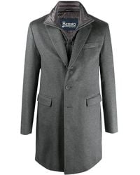 Herno - Single-Breasted Layered Coat - Lyst