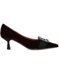 Roberto Festa - Decolette Crystal-Buckle Velvet Pumps - Lyst