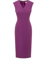 Max Mara - V-Neck Midi Dress - Lyst