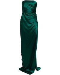 Michelle Mason - Strapless Gathered Silk Gown - Lyst