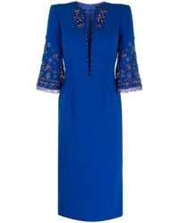 Jenny Packham - Sandrine Bead-embellished Midi Dress - Lyst