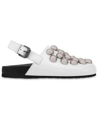 Moschino - Stud-embellished Leather Slippers - Lyst