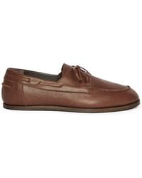 Lardini - Lace-Up Leather Boat Shoes - Lyst