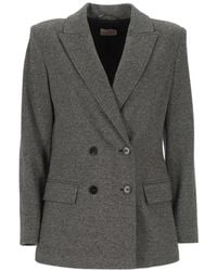 Marella - Blazer Con Doble Botonadura Y Solapa De Pico - Lyst