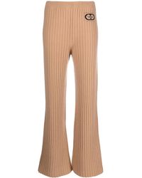 Twinset - Logo-Patch Ribbed-Knit Trousers - Lyst