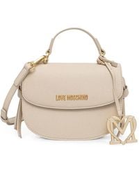 Love Moschino - Logo-Plaque Heart-Charm Tote Bag - Lyst