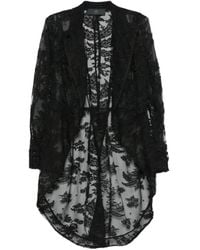 Marc Le Bihan - Lace-Overlay Asymmetric Jacket - Lyst