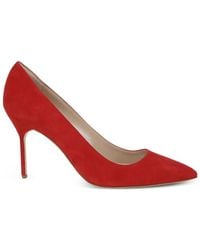 Manolo Blahnik - Bb Pointed-Toe Suede Pumps - Lyst