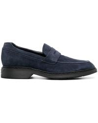 Hogan - Brushed-effect Leather Loafers - Lyst